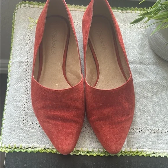 Madewell The Lizbeth flats suede red size 9 - Picture 4 of 15